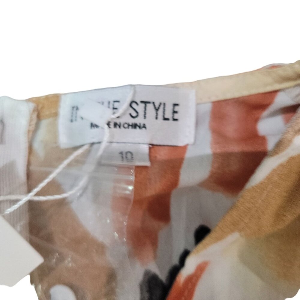 In The Style Nwt Abstract Print Button-Down Dress… - image 5